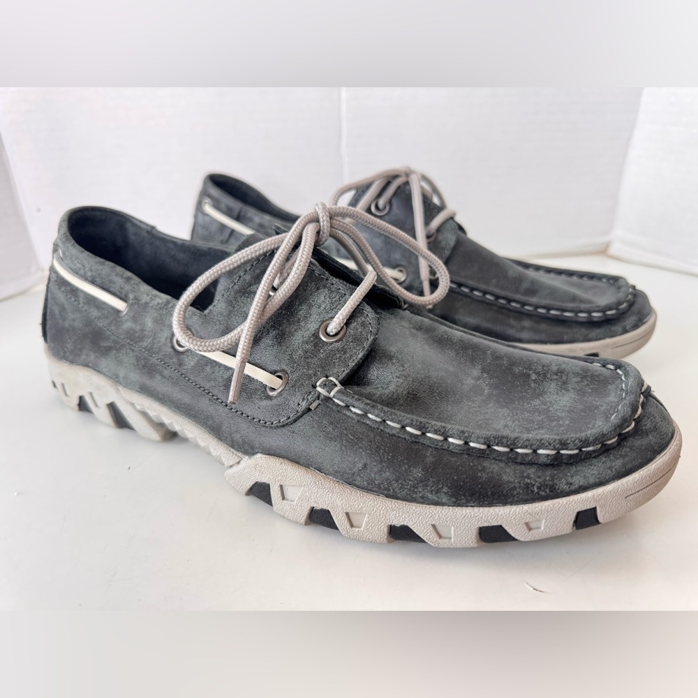 Ferrini Mens Smoky Lace Up Leather Loafers Casual Boat Shoes Size 8.5